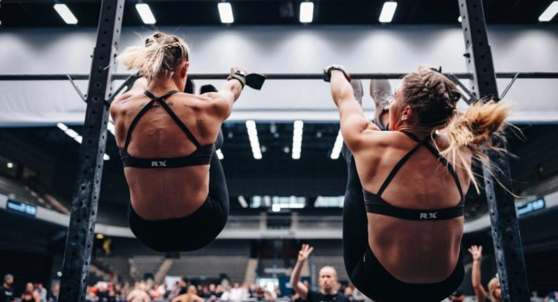 Two woman compete on HYROX competition at CrossFit Landskrona